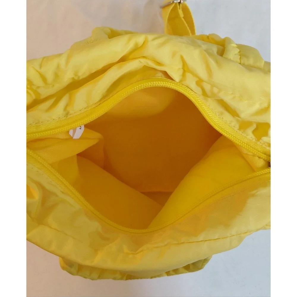 OFFLINE By Aerie Puff Love Tote Bag Natural Yellow Quilted Puffy Crossbody 10.5